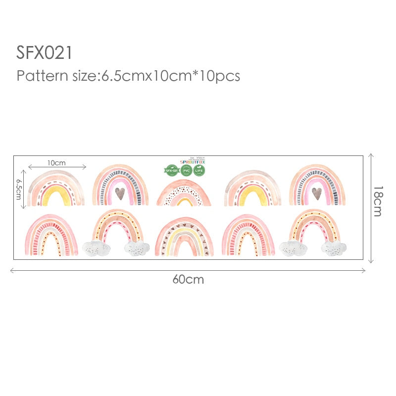 Bohemian Rainbow Wall Stickers - Removable