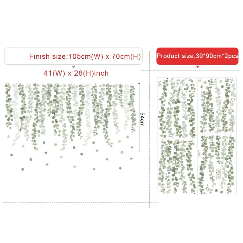 Natural Leaves Wall Stickers - Removable