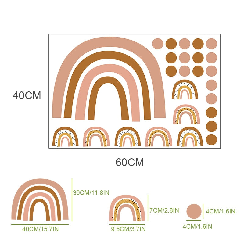 Bohemian Rainbow Wall Stickers - Removable
