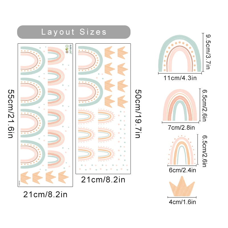 Bohemian Rainbow Wall Stickers - Removable